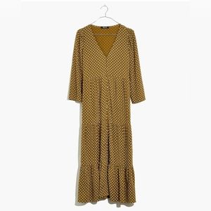 Madewell V-neck Tiered button-front midi dress in daisies forever